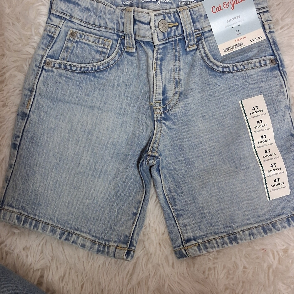 Cat & Jack Light Wash Denim Shorts - Light Blue